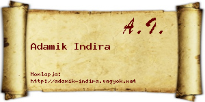 Adamik Indira névjegykártya